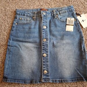 Classic Blue Denim Kids Skirt with Button-Front